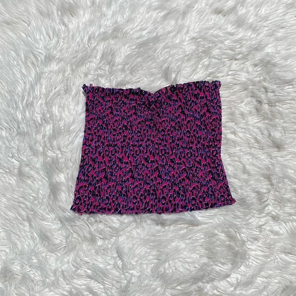 Animal Print Cropped Tube Top